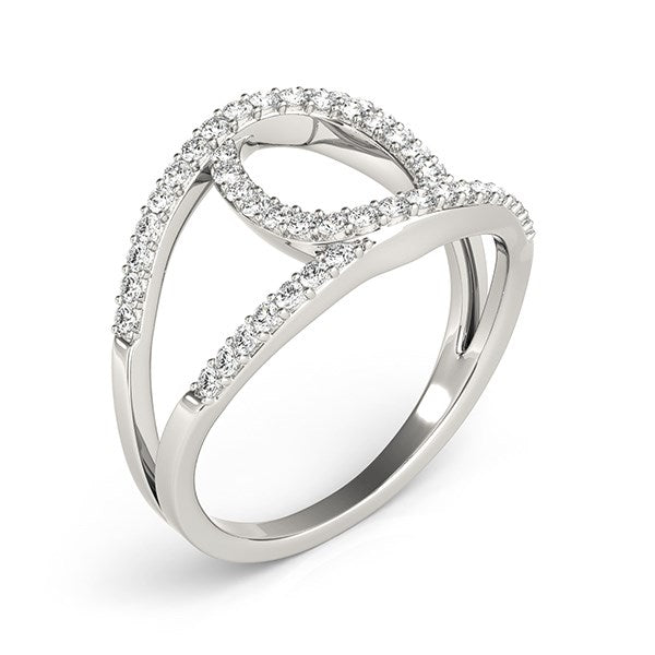 14k White Gold Diamond Loop Style Dual Band Ring (1/2 cttw) - The Best Accessory