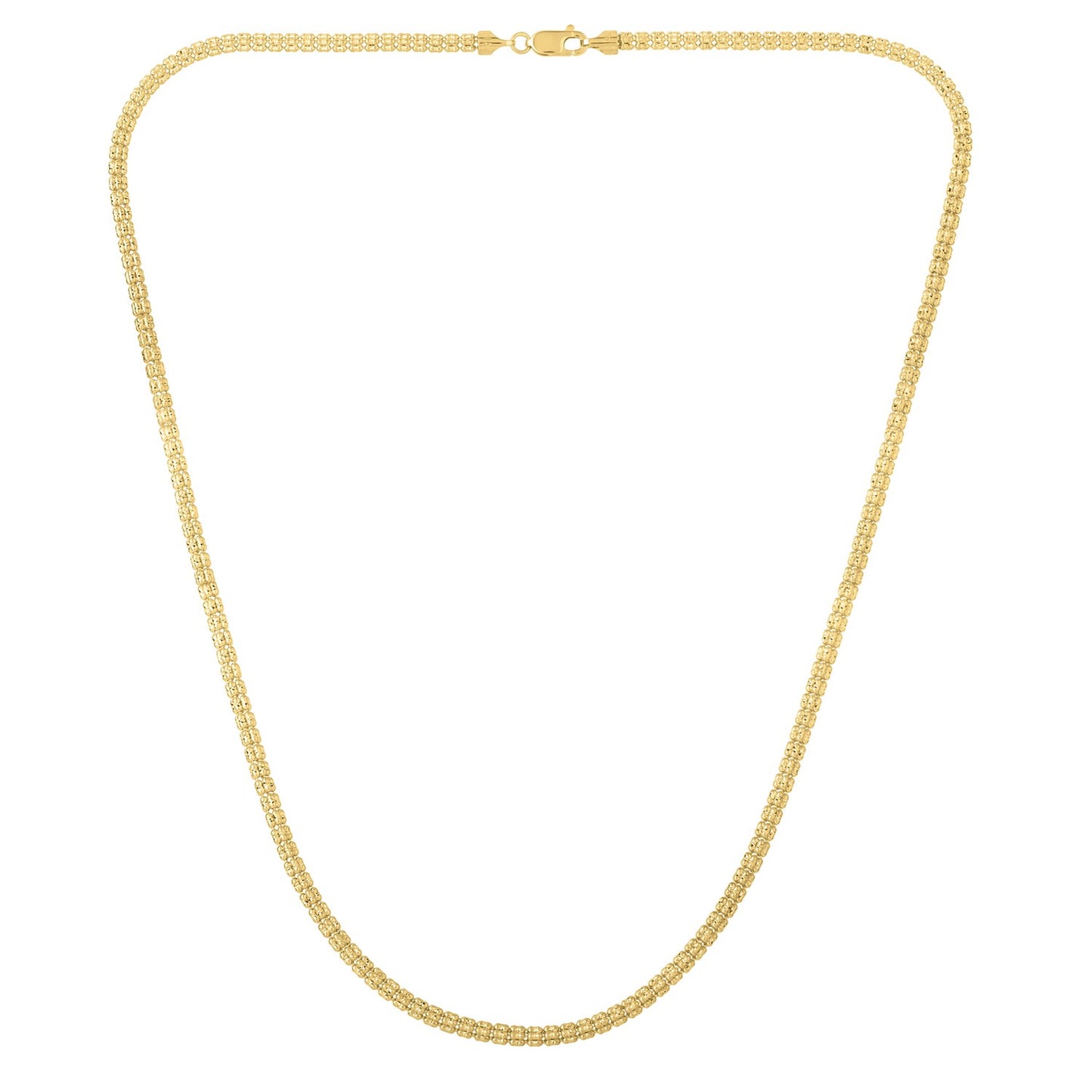 Ice Barrel Chain in 14k Yellow Gold (3.10 mm) - The Best Accessory