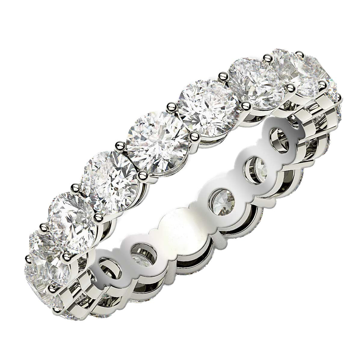 Round Cut Lab Grown Diamond Eternity Ring in 14k White Gold (3 cttw FG/VS2) - The Best Accessory
