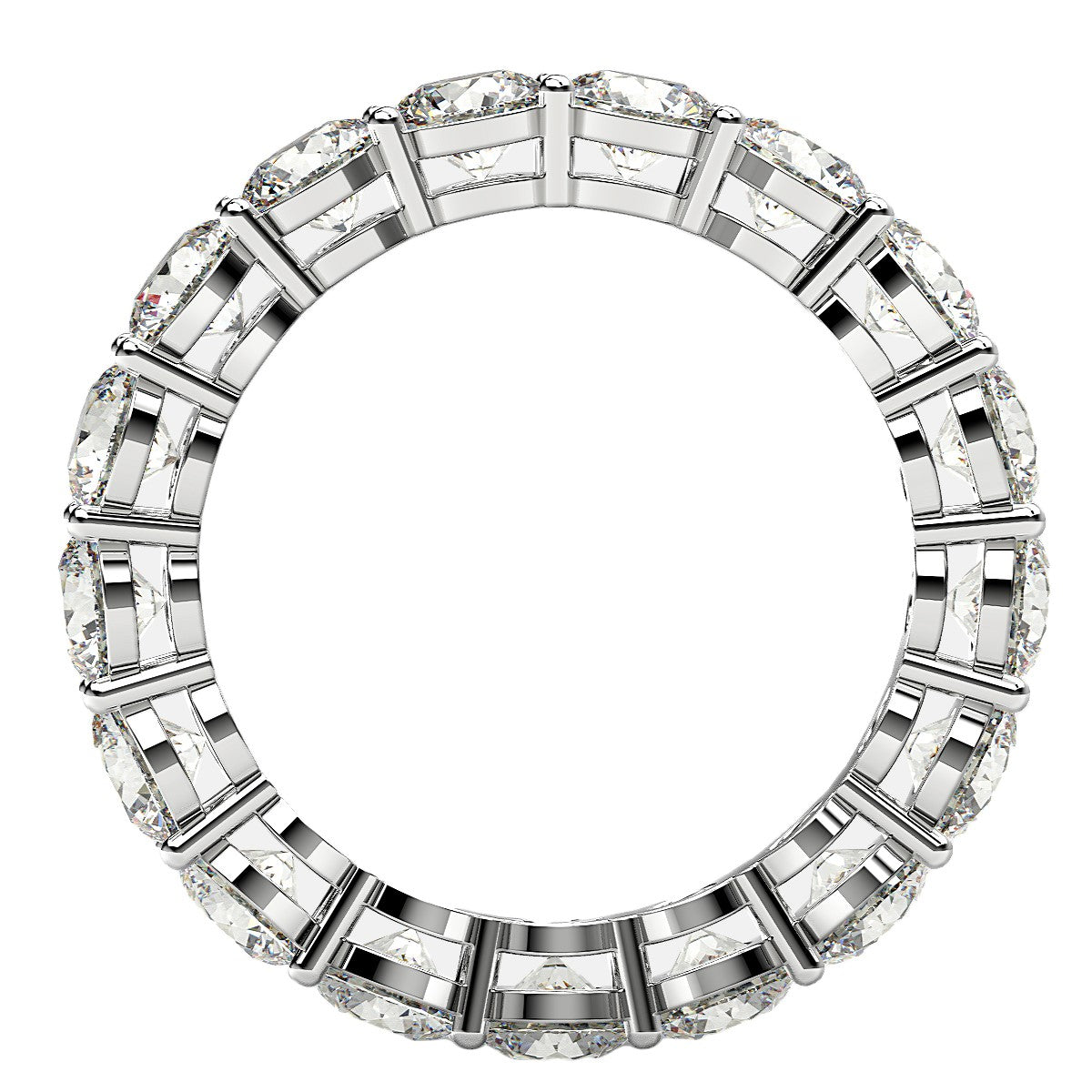 Round Cut Lab Grown Diamond Eternity Ring in 14k White Gold (3 cttw FG/VS2) - The Best Accessory