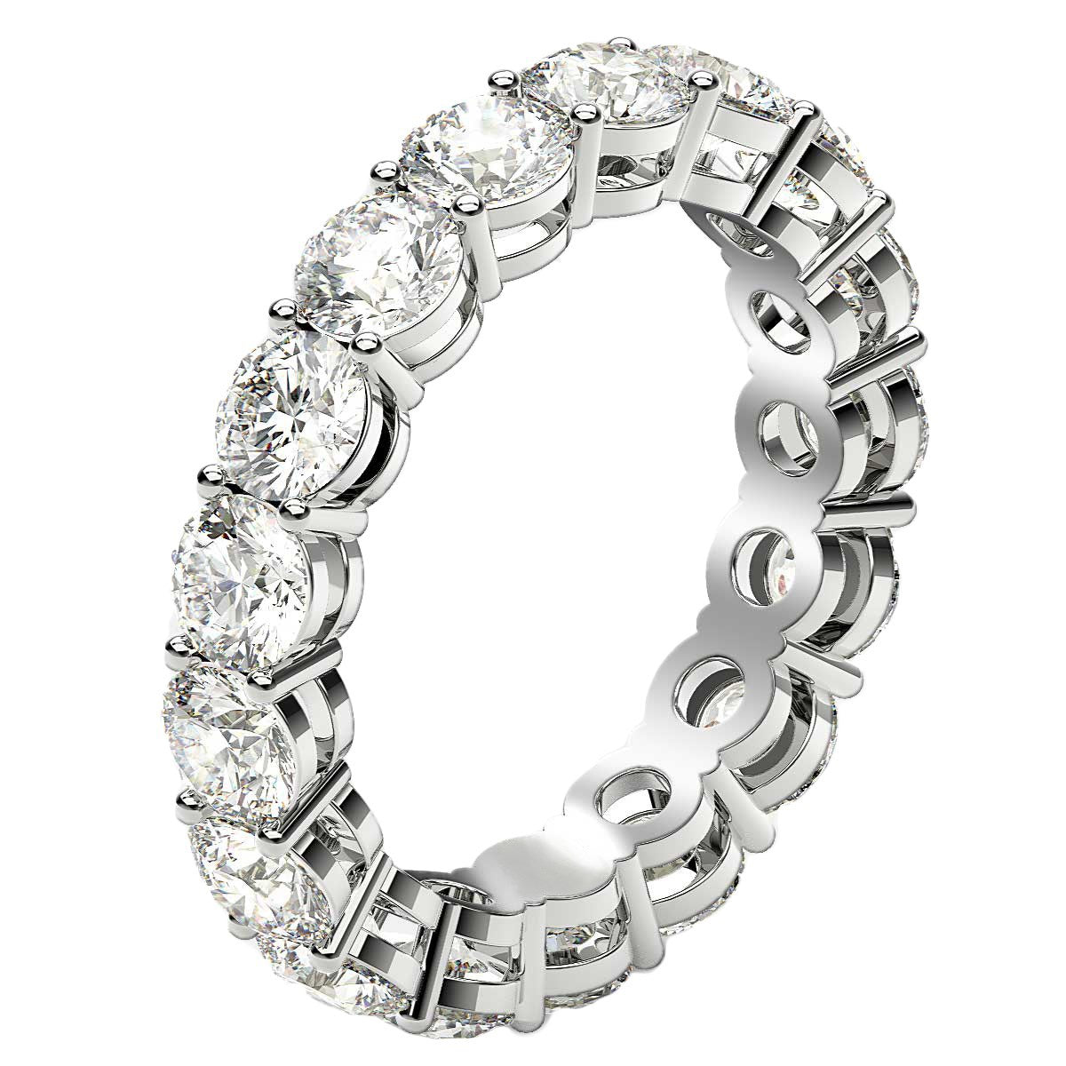 Round Cut Lab Grown Diamond Eternity Ring in 14k White Gold (3 cttw FG/VS2) - The Best Accessory