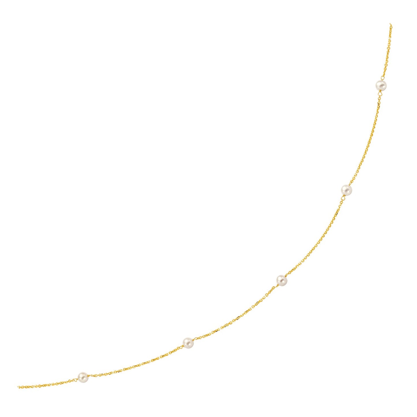 14k Yellow Gold Necklace with White Pearls - The Best Accessory