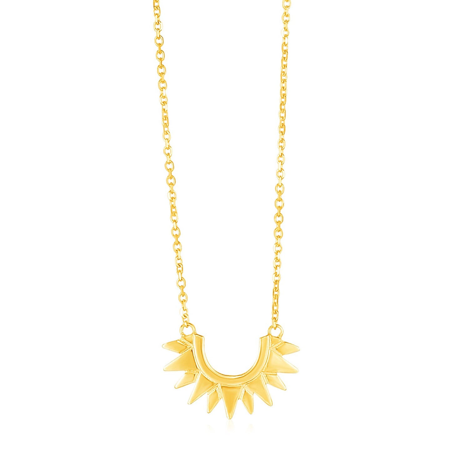 14k Yellow Gold Polished Sunburst Necklace - The Best Accessory