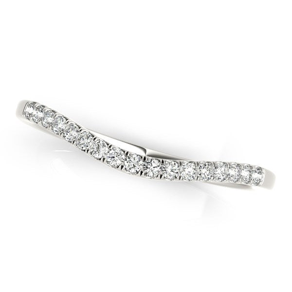 14k White Gold Soft Curved Diamond Wedding Band (1/8 cttw) - The Best Accessory
