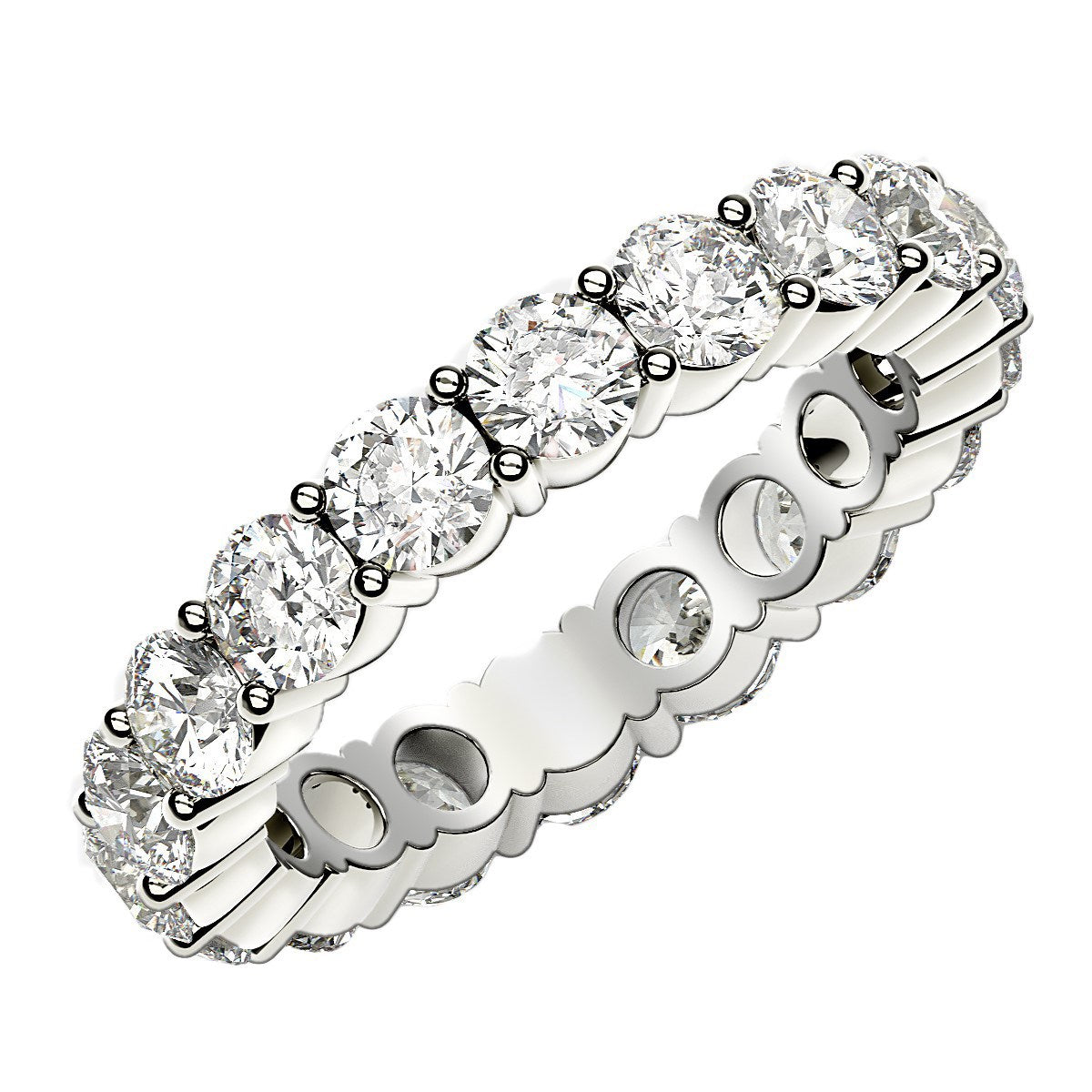Round Cut Lab Grown Diamond Eternity Ring in 14k White Gold (2 cttw FG/VS2) - The Best Accessory