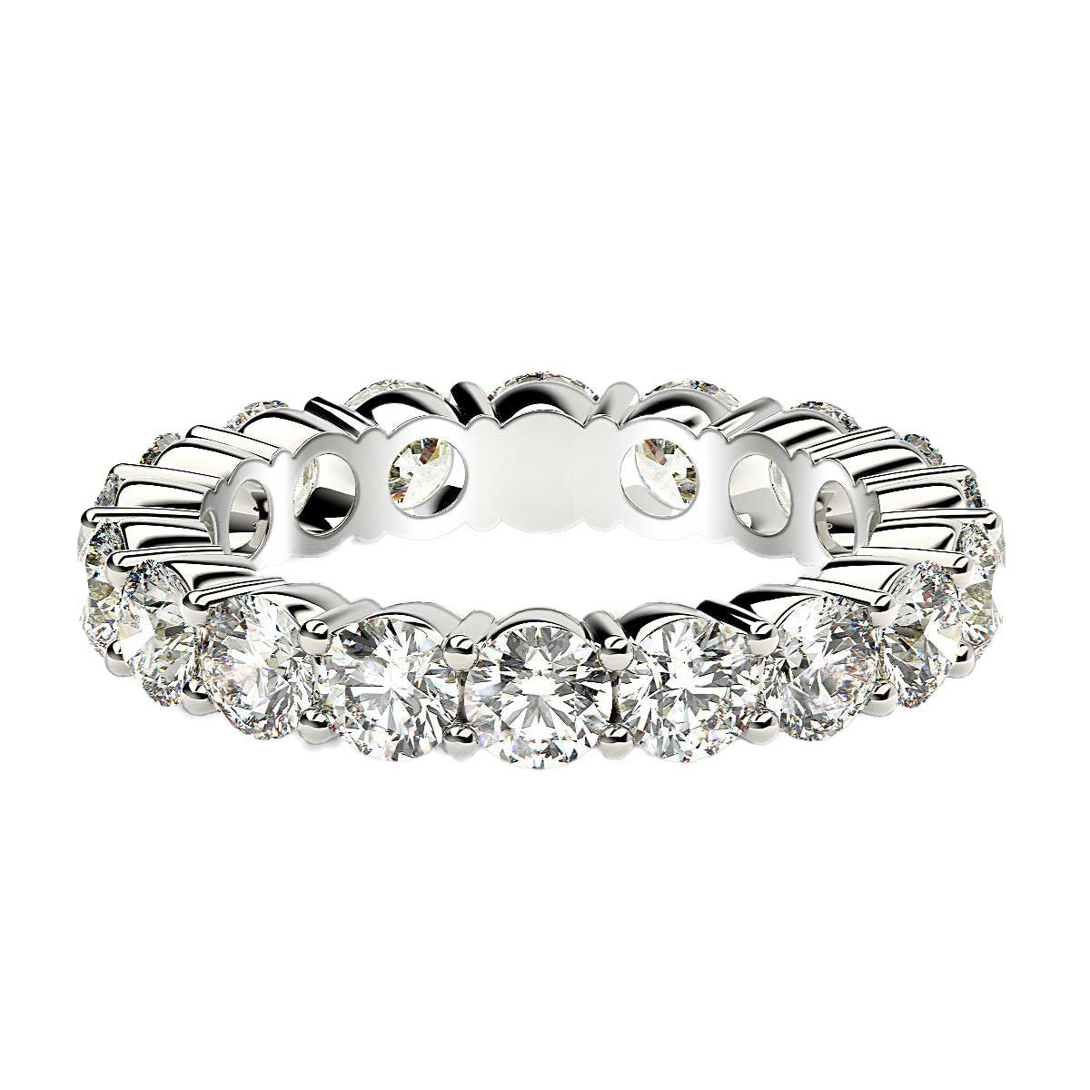 Round Cut Lab Grown Diamond Eternity Ring in 14k White Gold (2 cttw FG/VS2) - The Best Accessory