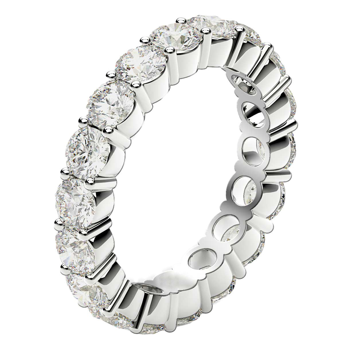 Round Cut Lab Grown Diamond Eternity Ring in 14k White Gold (2 cttw FG/VS2) - The Best Accessory