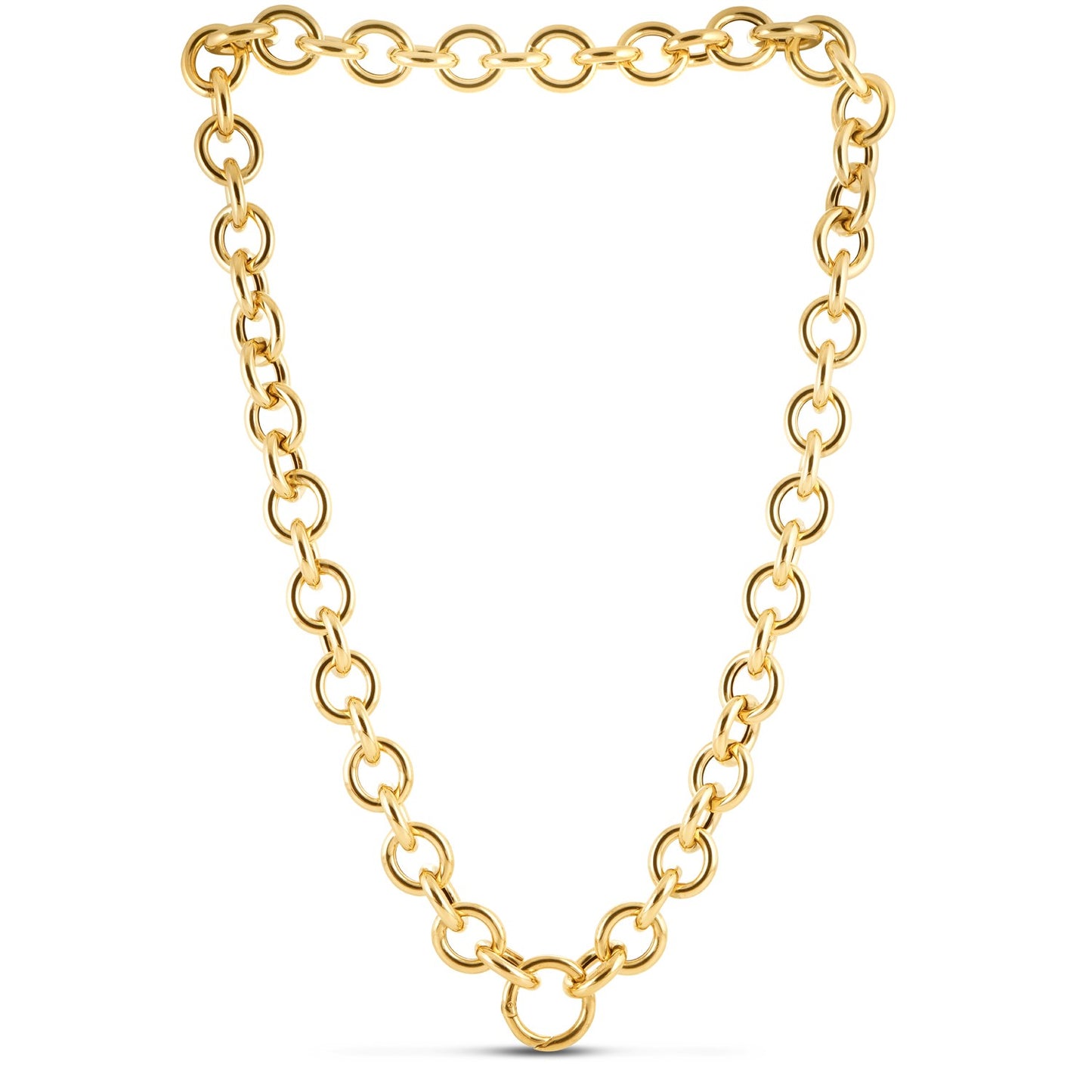 14k Yellow Gold Round Link Chain Necklace - The Best Accessory