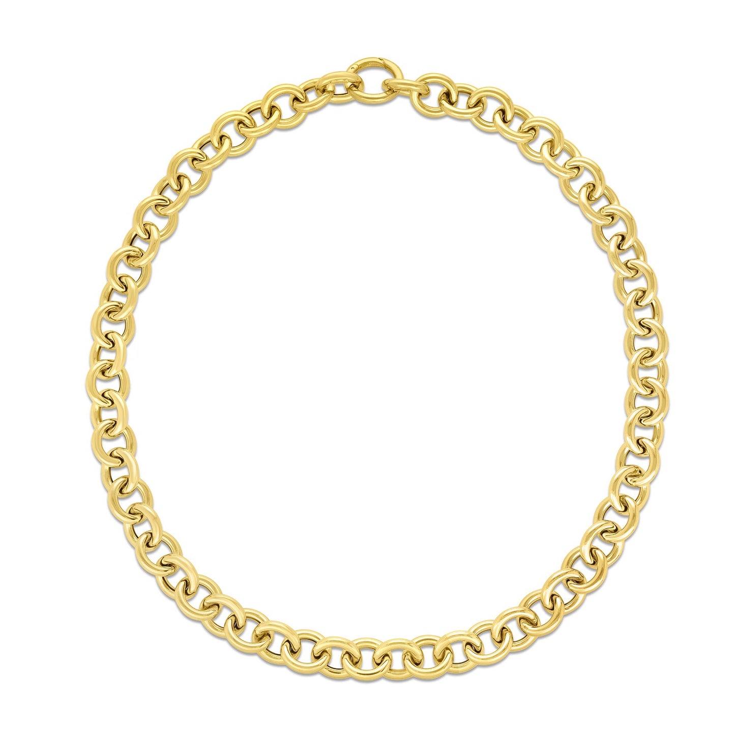 14k Yellow Gold Round Link Chain Necklace - The Best Accessory