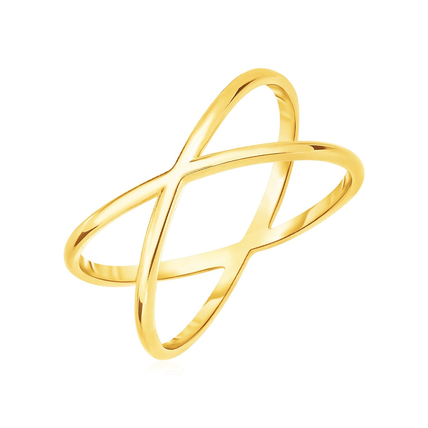 14k Yellow Gold Polished X Profile Ring - The Best Accessory