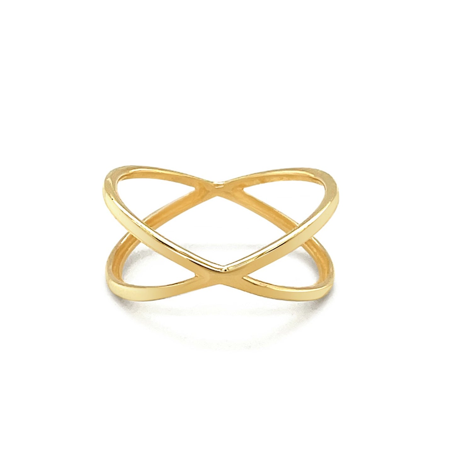 14k Yellow Gold Polished X Profile Ring - The Best Accessory