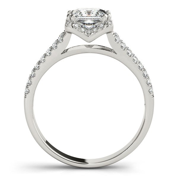 14k White Gold Princes Cut Halo Split Shank Diamond Engagement Ring (2 cttw) - The Best Accessory