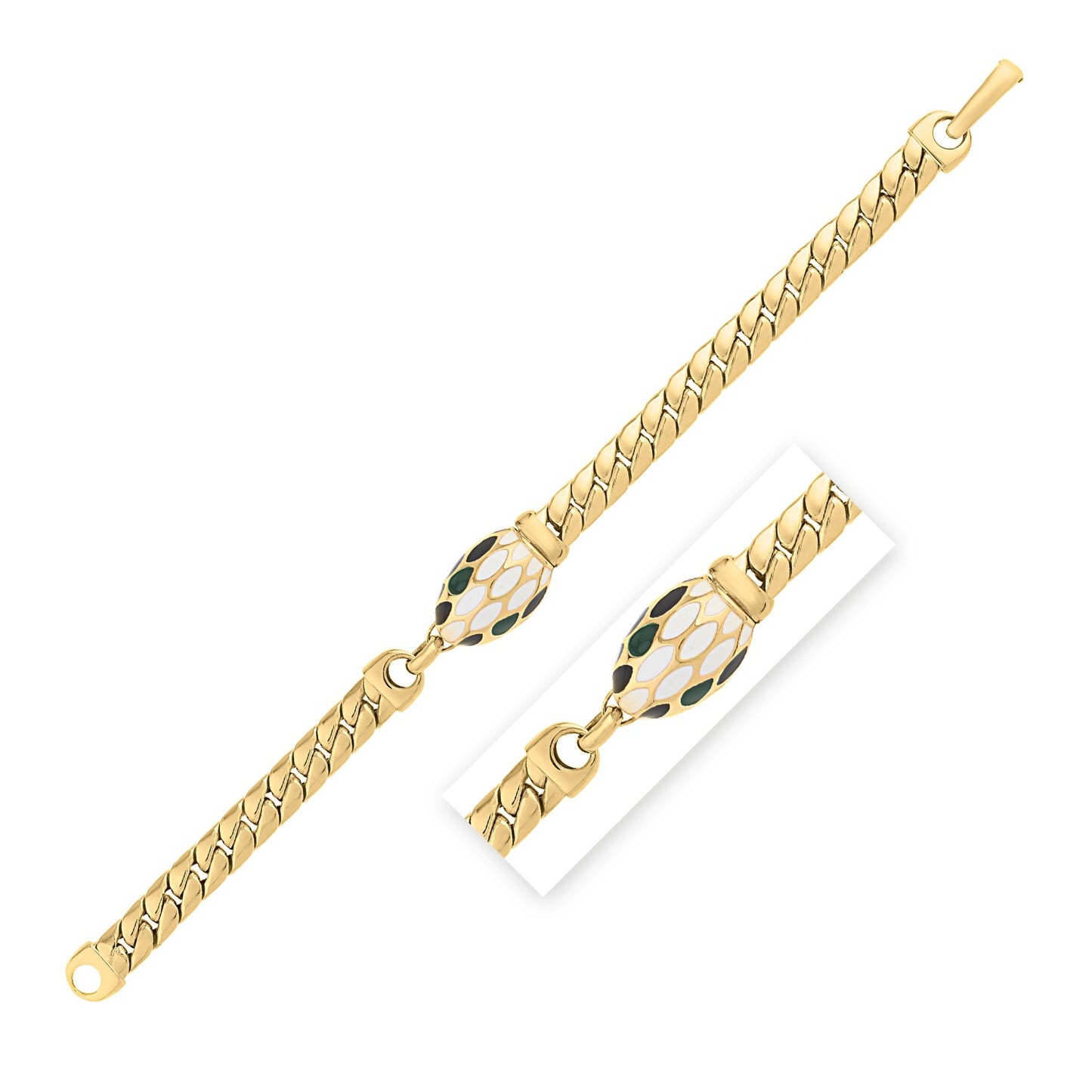 Le Serpent Curb Link Bracelet in 14K Yellow Gold (7.00 mm) - The Best Accessory