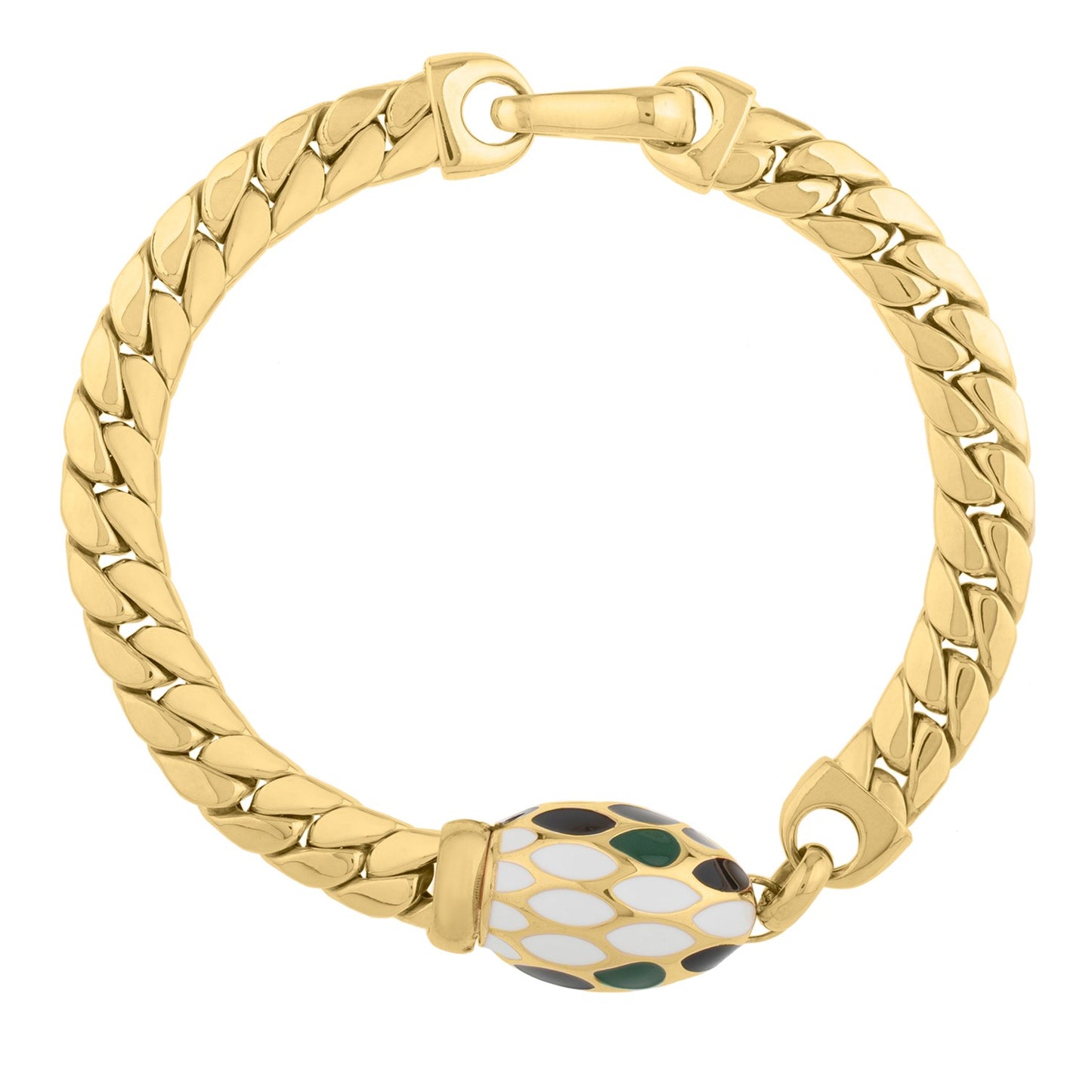 Le Serpent Curb Link Bracelet in 14K Yellow Gold (7.00 mm) - The Best Accessory
