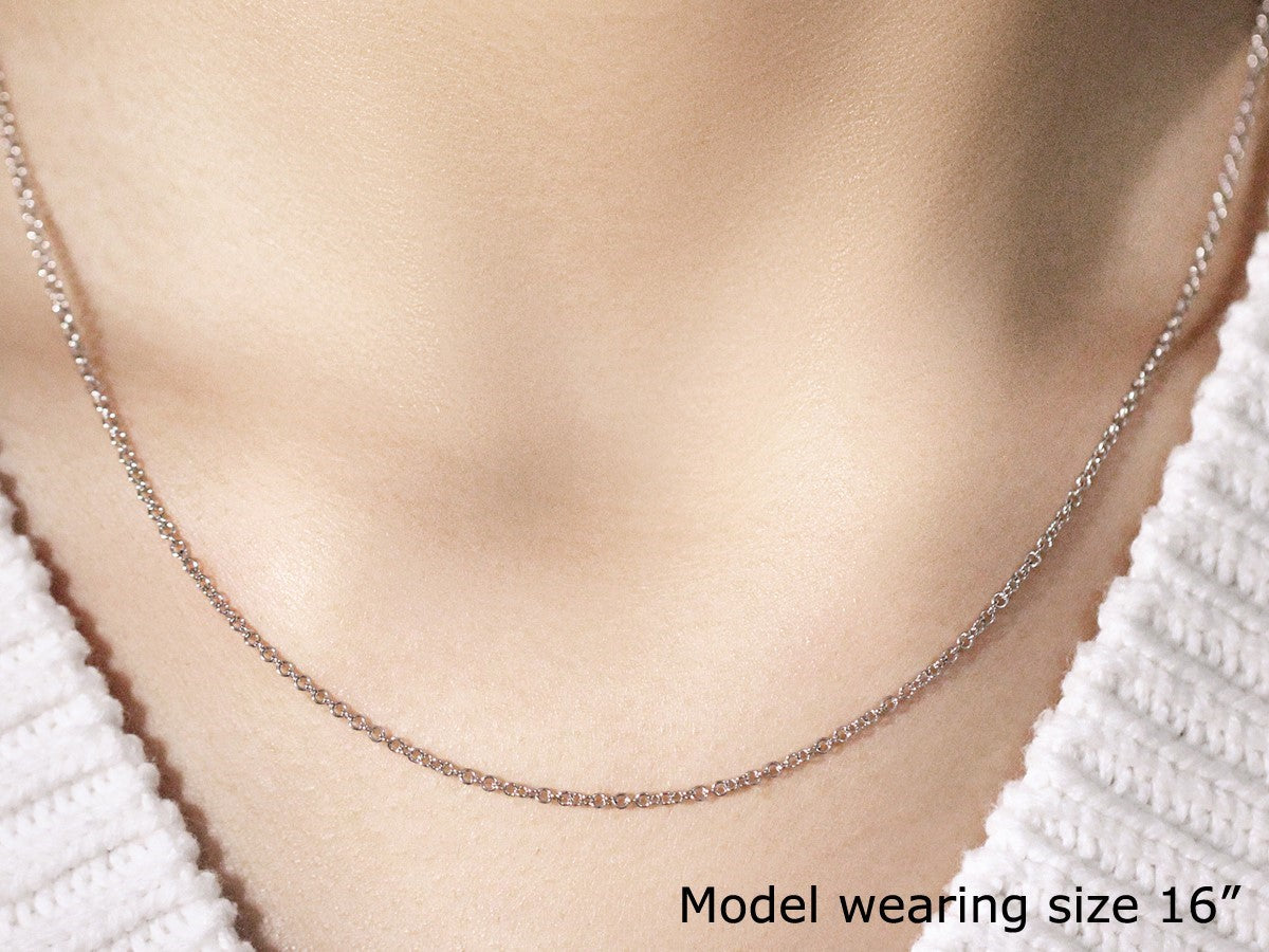 14k White Gold Round Cable Link Chain (1.50 mm) - The Best Accessory