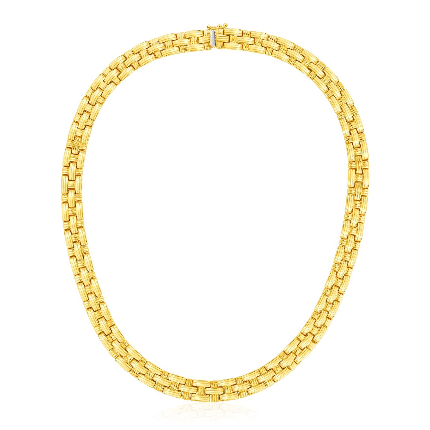 14k Yellow Gold Basket Weave Necklace - The Best Accessory