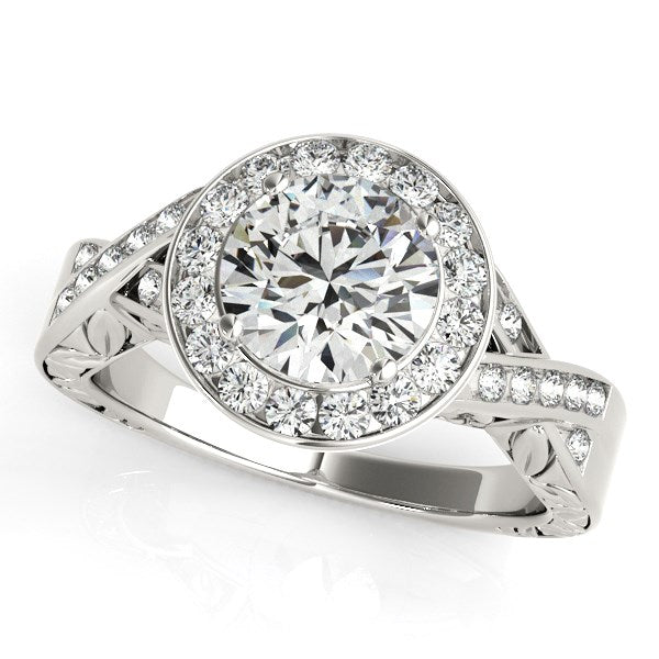 Halo Set Diamond Engagement Ring in 14k White Gold (1 5/8 cttw) - The Best Accessory