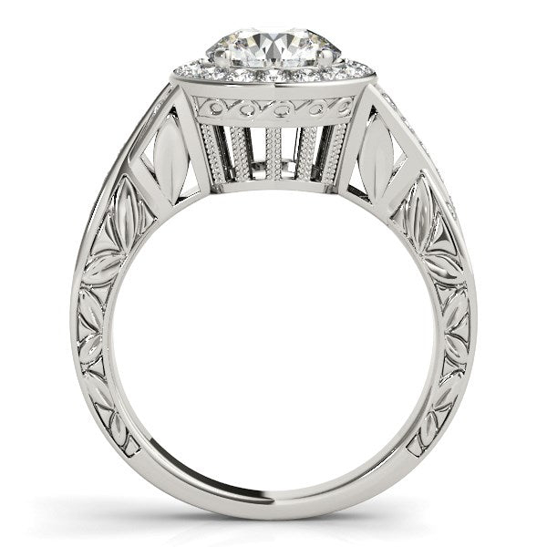 Halo Set Diamond Engagement Ring in 14k White Gold (1 5/8 cttw) - The Best Accessory
