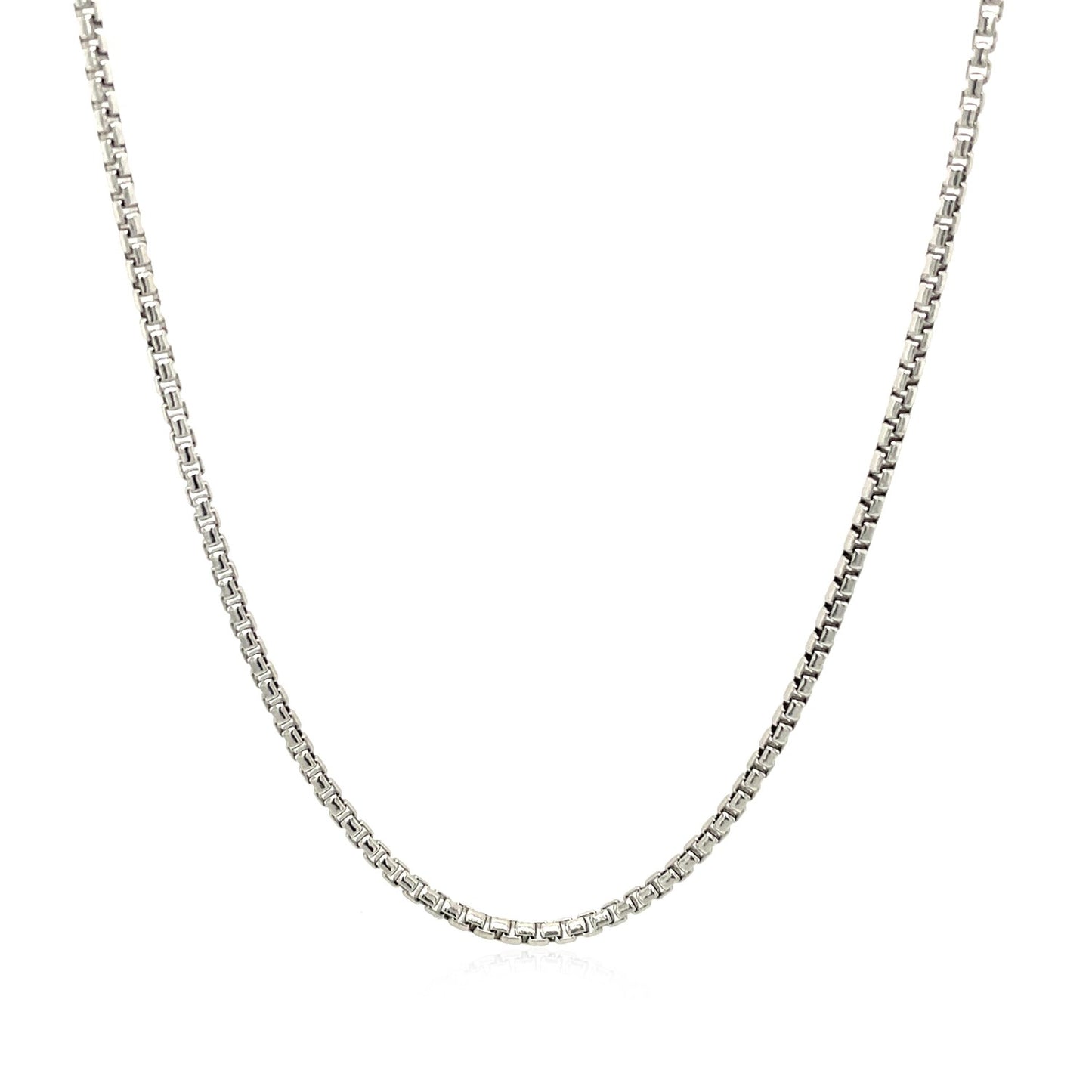Sterling Silver Rhodium Plated Round Box Chain (1.50 mm) - The Best Accessory