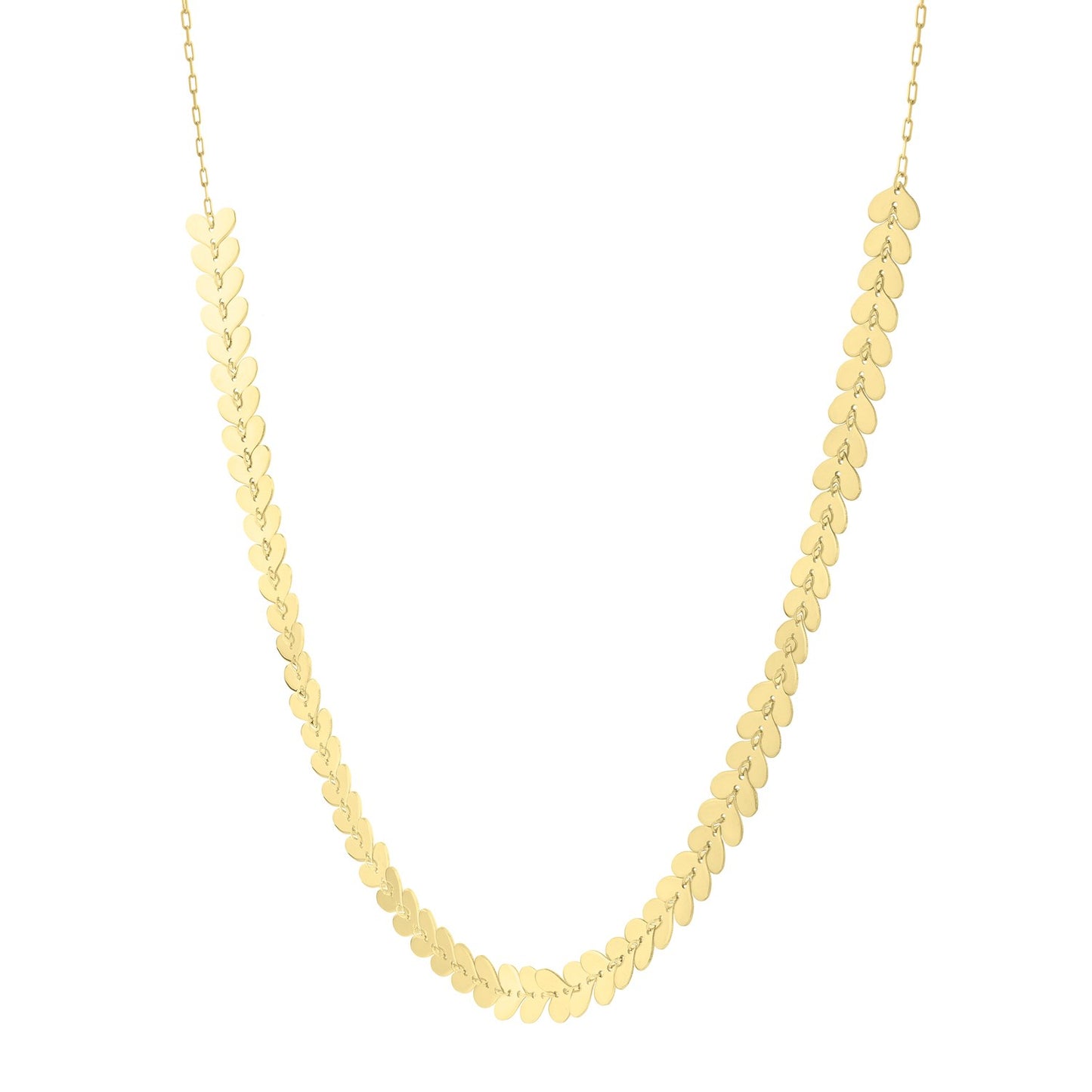 14k Yellow Gold Polished Heart Link Chain Necklace - The Best Accessory