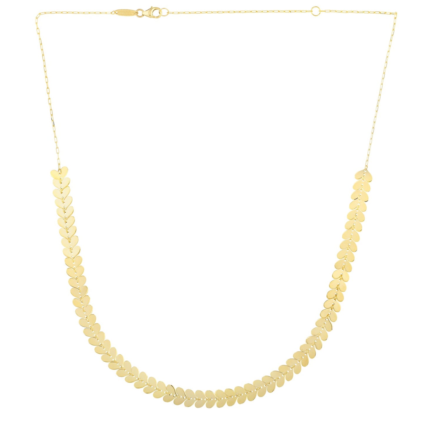 14k Yellow Gold Polished Heart Link Chain Necklace - The Best Accessory