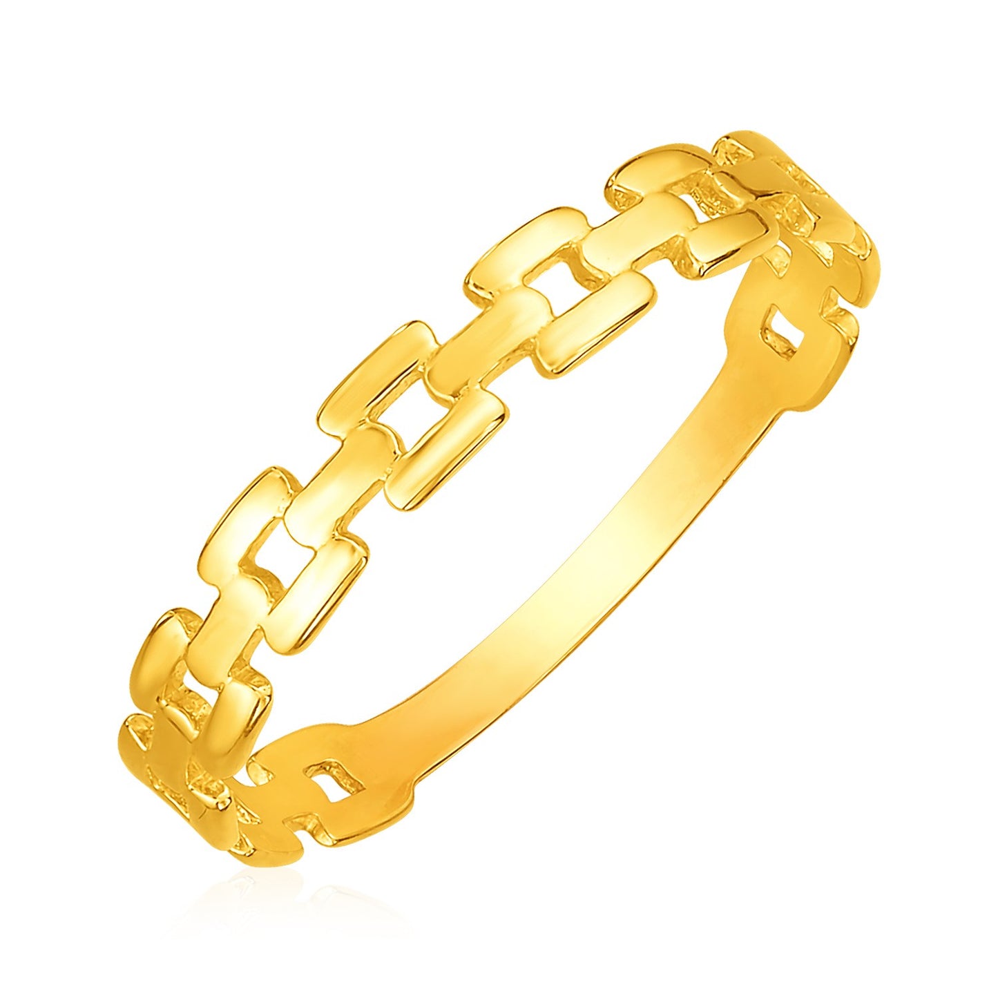 14k Yellow Gold Chain Link Ring(1.50 mm) - The Best Accessory