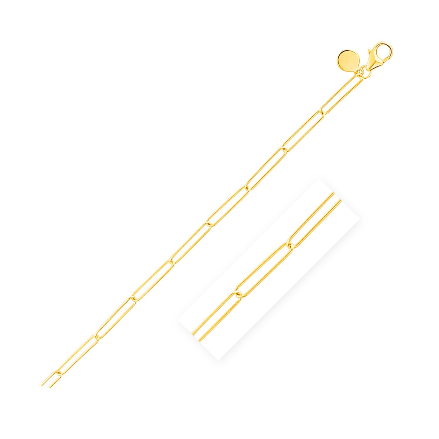14k Yellow Gold Wire Paperclip Chain (2.70 mm) - The Best Accessory