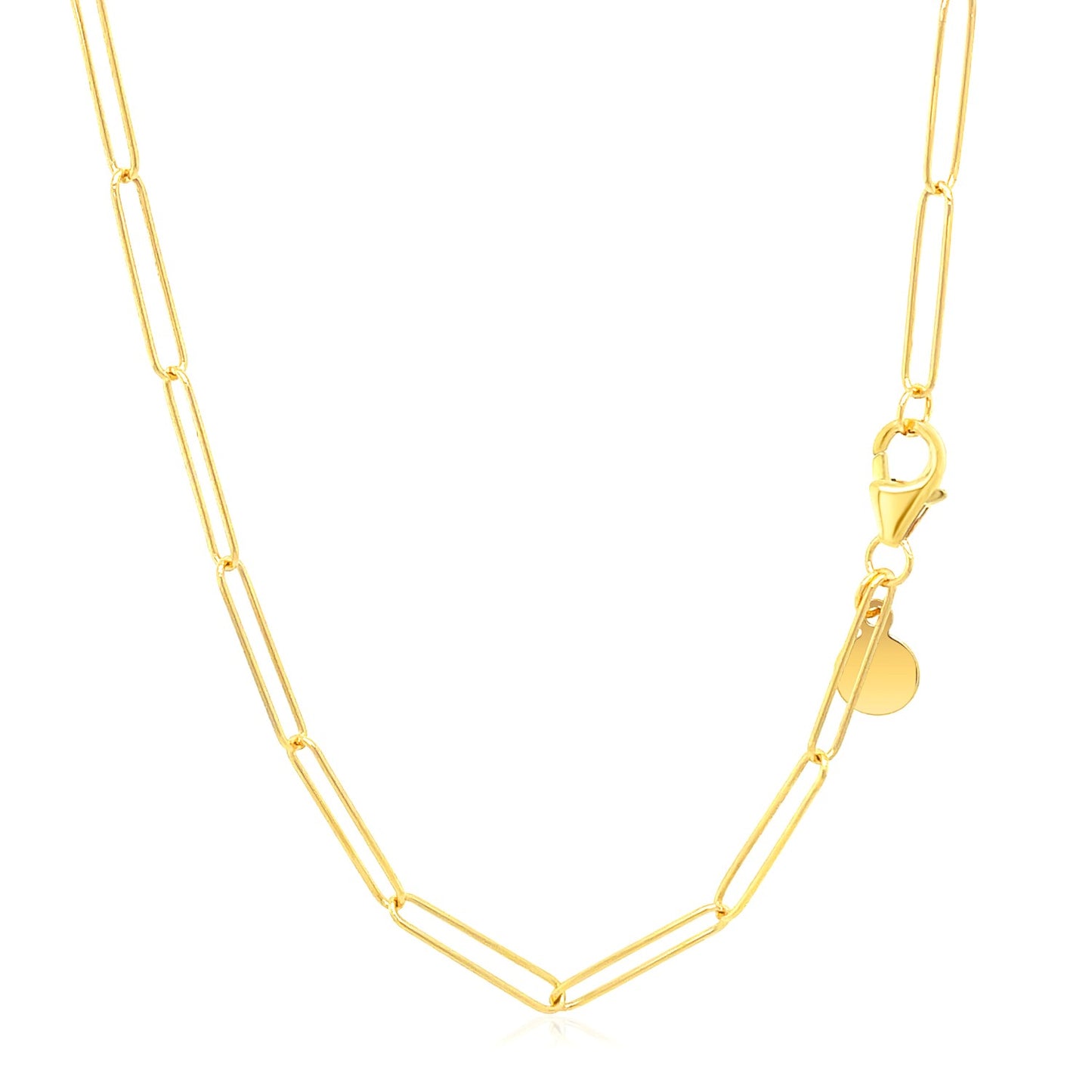 14k Yellow Gold Wire Paperclip Chain (2.70 mm) - The Best Accessory