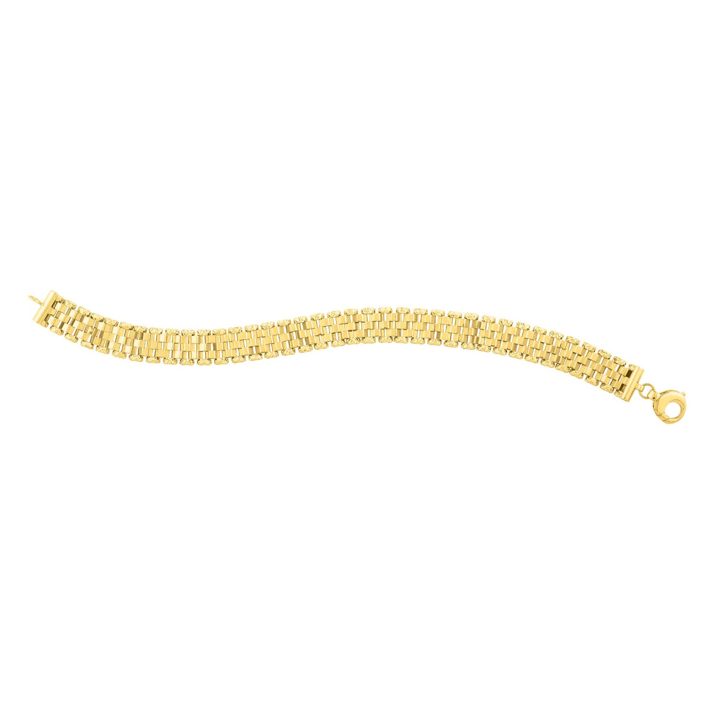 14k Yellow Gold Faceted Panther Link Chain Bracelet - The Best Accessory