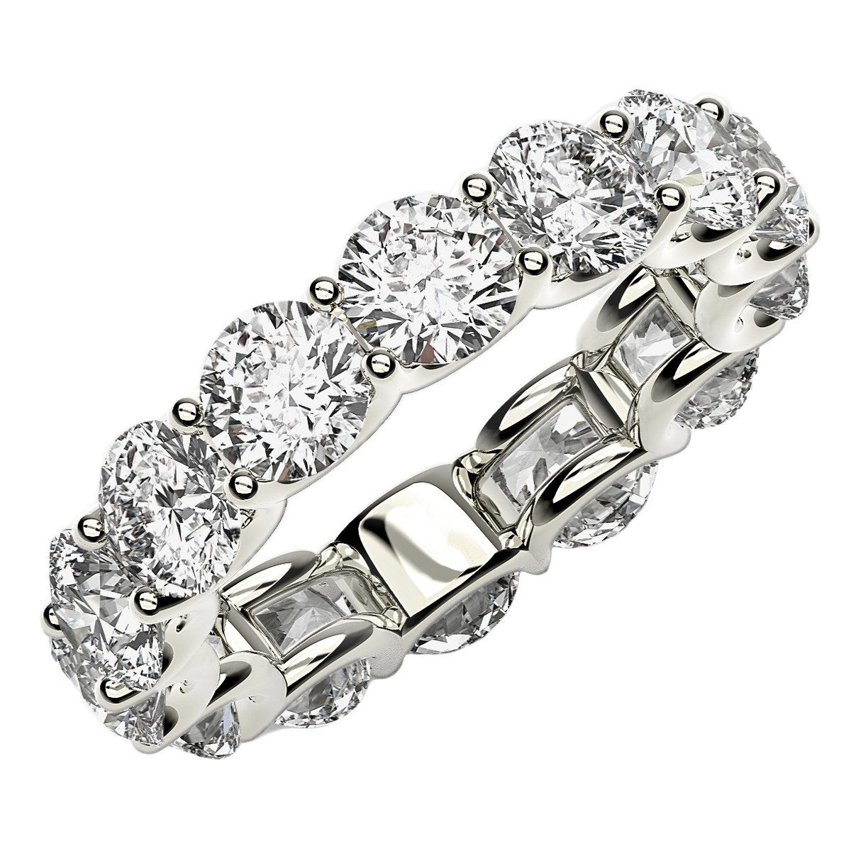 Round Cut Lab Grown Diamond Eternity Ring in 14k White Gold (6 cttw FG/VS2) - The Best Accessory