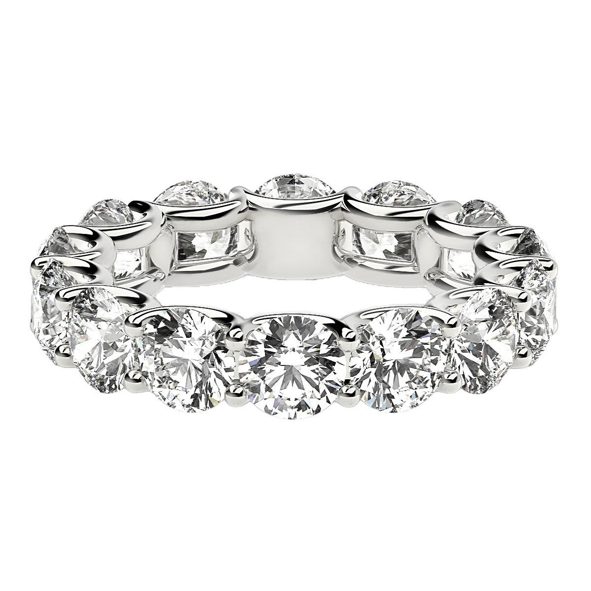Round Cut Lab Grown Diamond Eternity Ring in 14k White Gold (6 cttw FG/VS2) - The Best Accessory