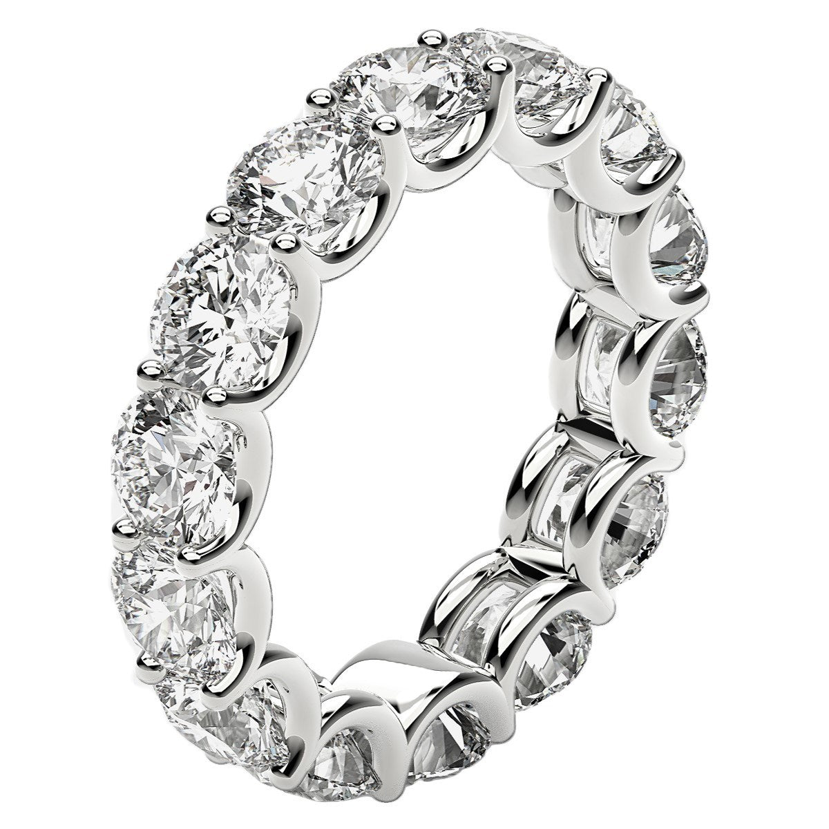 Round Cut Lab Grown Diamond Eternity Ring in 14k White Gold (6 cttw FG/VS2) - The Best Accessory