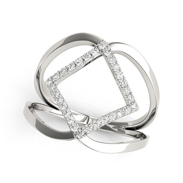 14k White Gold Interlaced Design Diamond Ring (1/5 cttw) - The Best Accessory