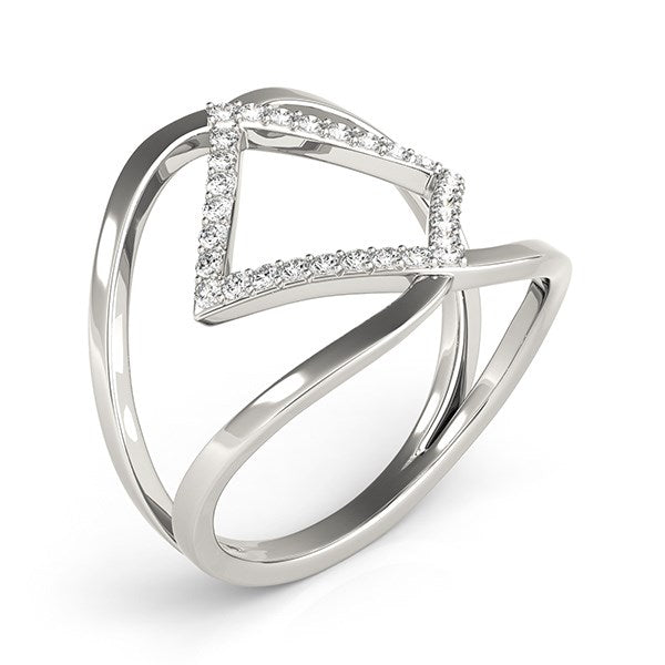 14k White Gold Interlaced Design Diamond Ring (1/5 cttw) - The Best Accessory