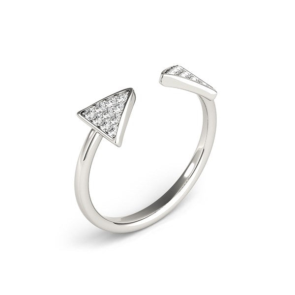 14k White Gold Diamond Arrowhead Open Ring (1/5 cttw) - The Best Accessory