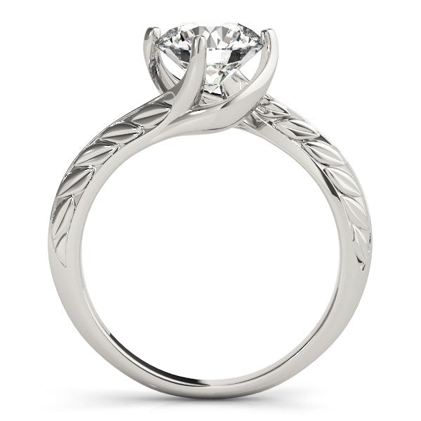 14k White Gold Bypass Round Solitaire Diamond Engagement Ring (1 cttw) - The Best Accessory