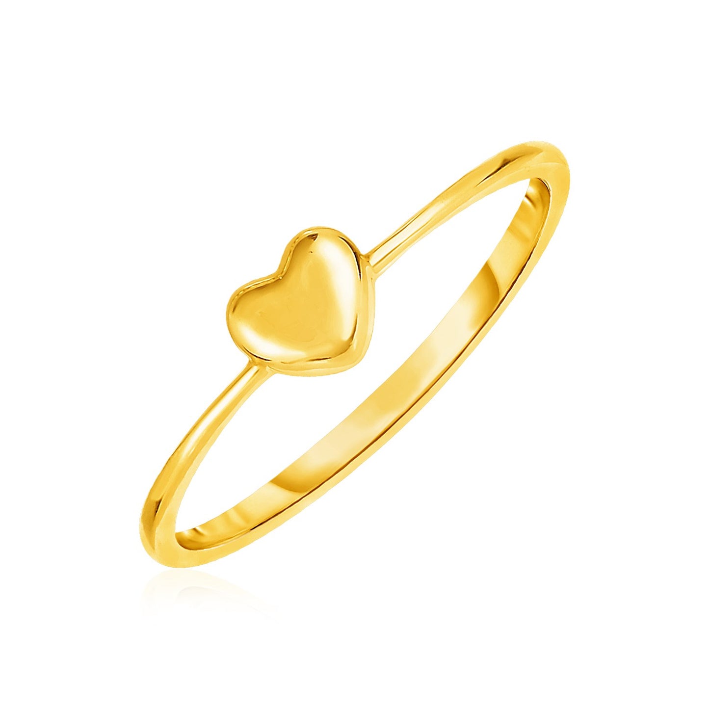 14k Yellow Gold Ring with Puffed Heart(1.40 mm) - The Best Accessory