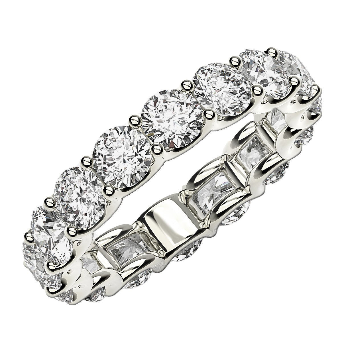 Round Cut Lab Grown Diamond Eternity Ring in 14k White Gold (4 cttw FG/VS2) - The Best Accessory
