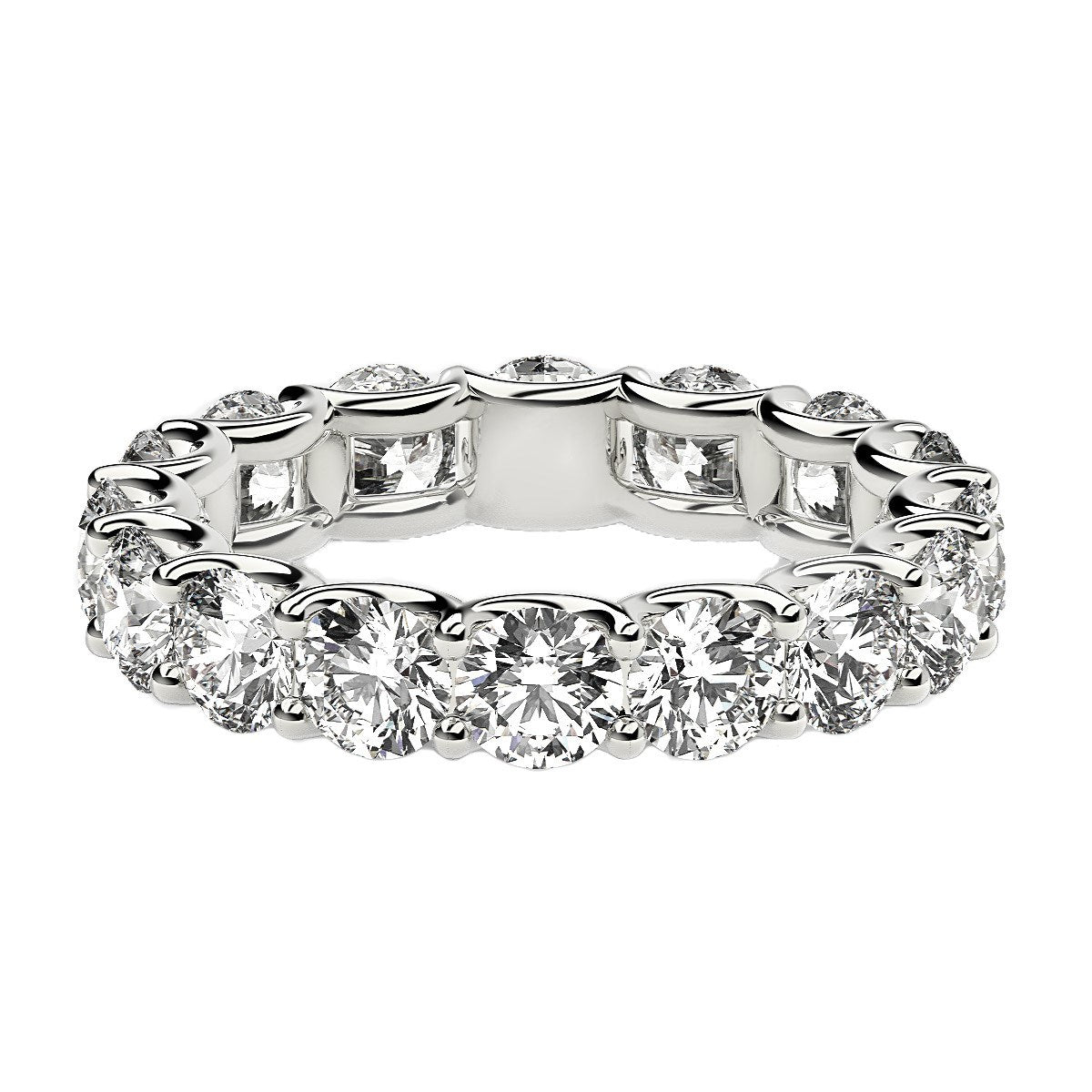 Round Cut Lab Grown Diamond Eternity Ring in 14k White Gold (4 cttw FG/VS2) - The Best Accessory