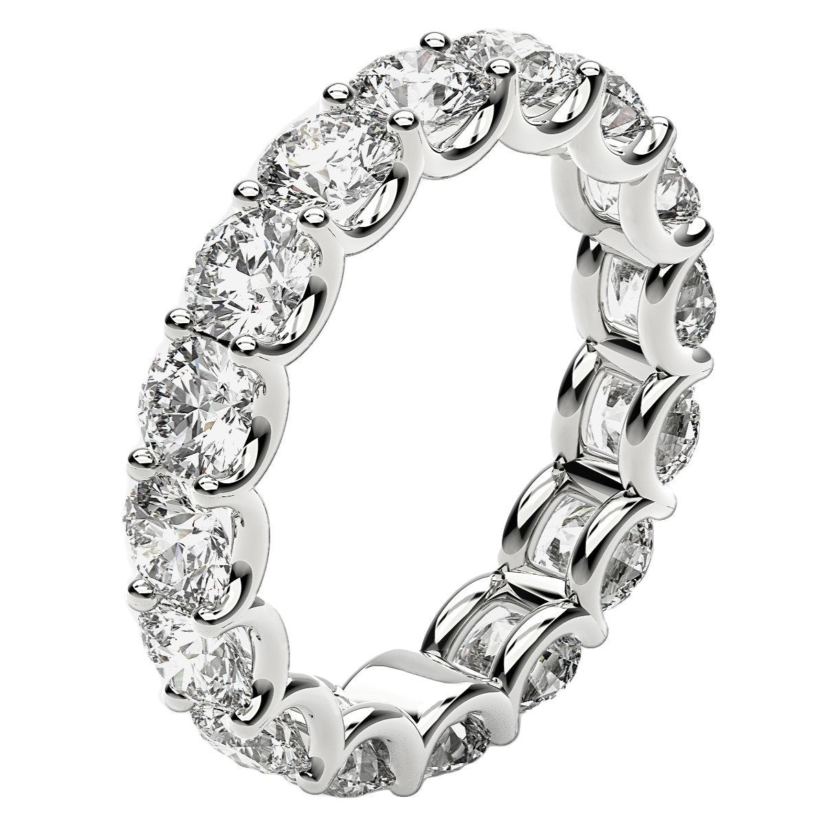 Round Cut Lab Grown Diamond Eternity Ring in 14k White Gold (4 cttw FG/VS2) - The Best Accessory