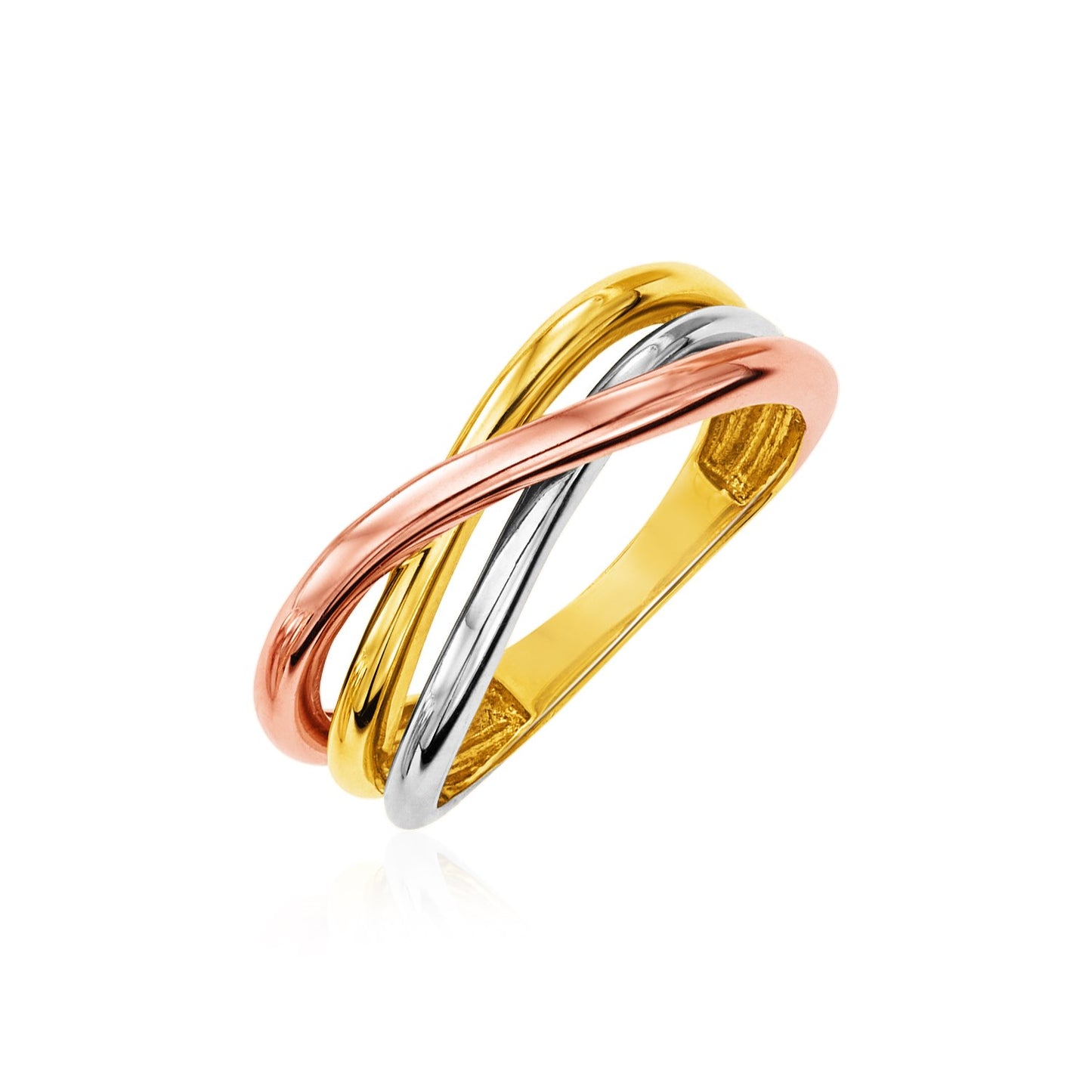 14k Tri Color Gold Twist Style Ring(2.50 mm) - The Best Accessory