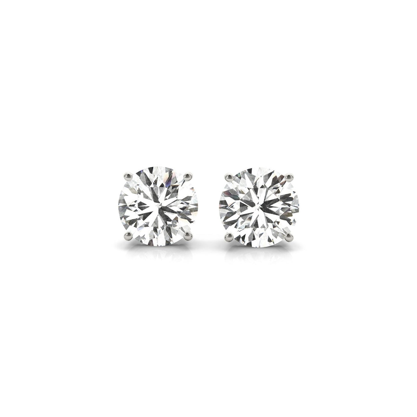 3 cttw Certified IGI Lab Grown Round Diamond Stud Earrings 14k White Gold (G/VS2) - The Best Accessory