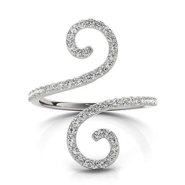14k White Gold Diamond Open Flourish Style Ring (1/2 cttw) - The Best Accessory