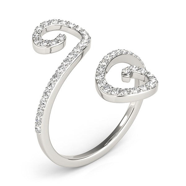 14k White Gold Diamond Open Flourish Style Ring (1/2 cttw) - The Best Accessory