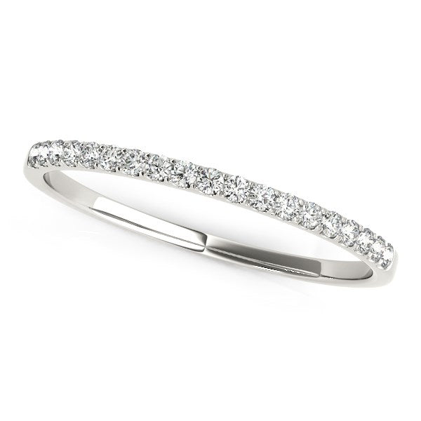 14k White Gold Pave Set Round Diamond Wedding Ring (1/8 cttw) - The Best Accessory