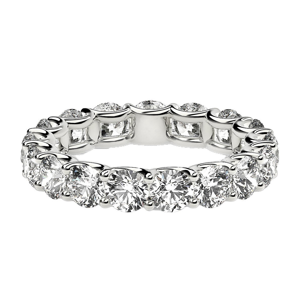 Round Cut Lab Grown Diamond Eternity Ring in 14k White Gold (3 cttw FG/VS2) - The Best Accessory