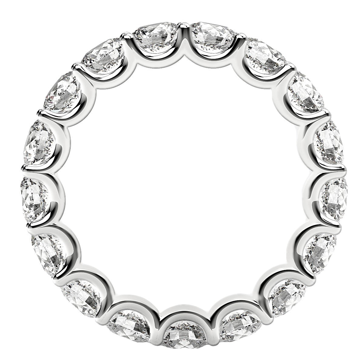 Round Cut Lab Grown Diamond Eternity Ring in 14k White Gold (3 cttw FG/VS2) - The Best Accessory