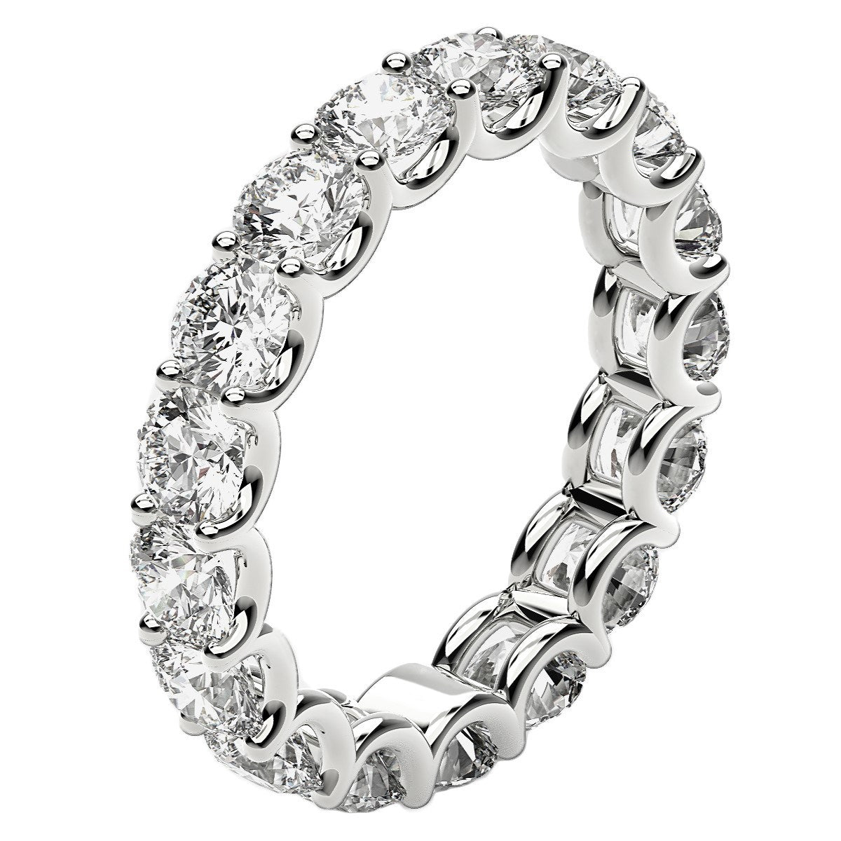 Round Cut Lab Grown Diamond Eternity Ring in 14k White Gold (3 cttw FG/VS2) - The Best Accessory