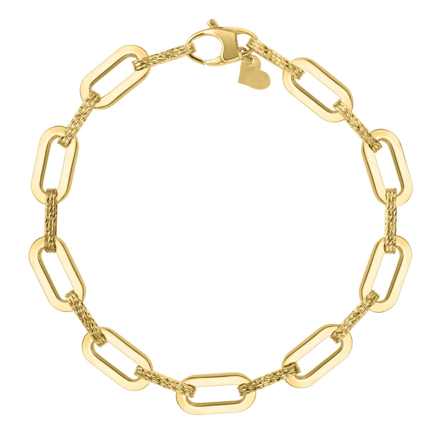 14k Yellow Gold Diamante Paperclip Chain Bracelet (7.00 mm) - The Best Accessory
