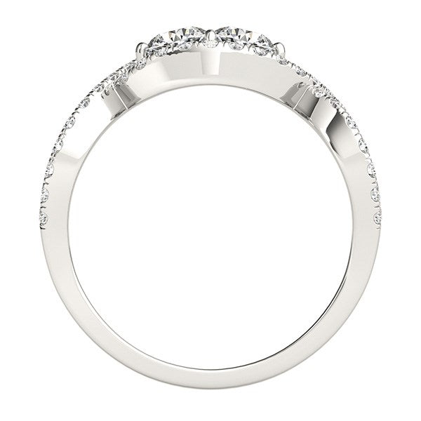 14k White Gold Split Shank Infinity Two Stone Round Diamond Ring (1/2 cttw) - The Best Accessory